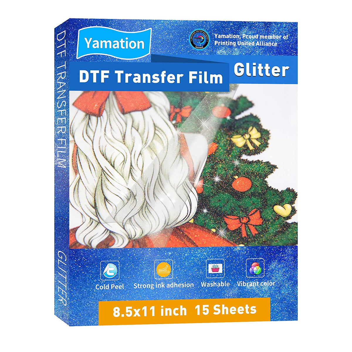 Yamation DTF Glitter Transfer Film 8.5 x 11A4 15 Sheets-DTF PET