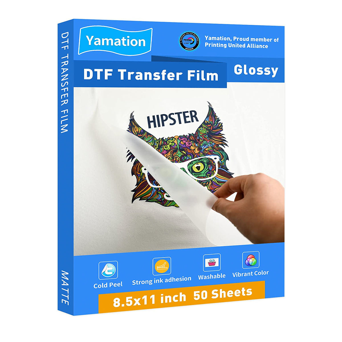 Yamation DTF Film - Glossy (8.5 x 11) - 50 Sheets