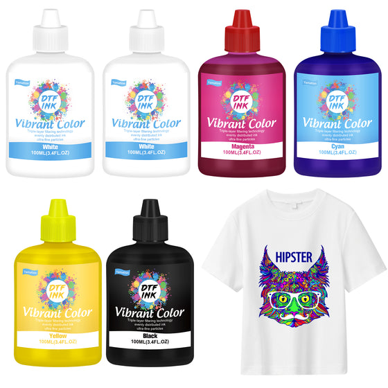 Yamation DTF Ink -- 600ml - 100ml x 6 - White, Cyan, Magenta