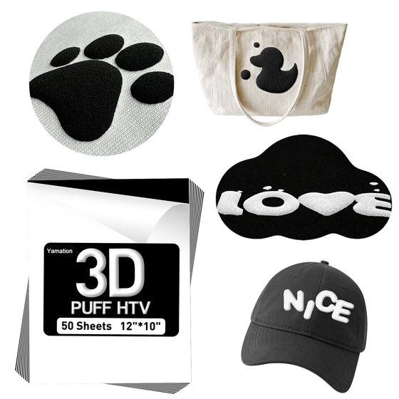 Black Puff Vinyl (HTV) 3D