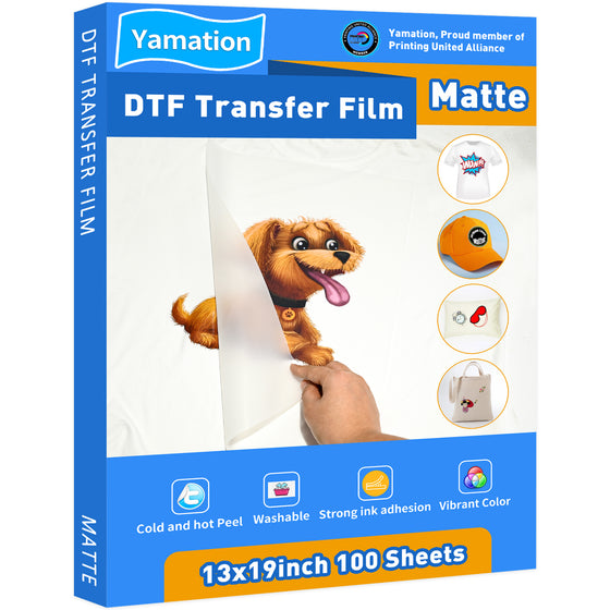 Yamation DTF Film - 13" x 19" - Double Matte Side - 100 Sheets