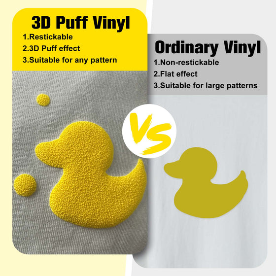 CenDale UV Color Changing 3D Puff HTV Vinyl 12''x 10''- 6PCS