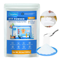  Yamation DTF Powder - White 35.2oz / 1kg - Medium - DTF Adhesive Powder/DTF Transfer Powder