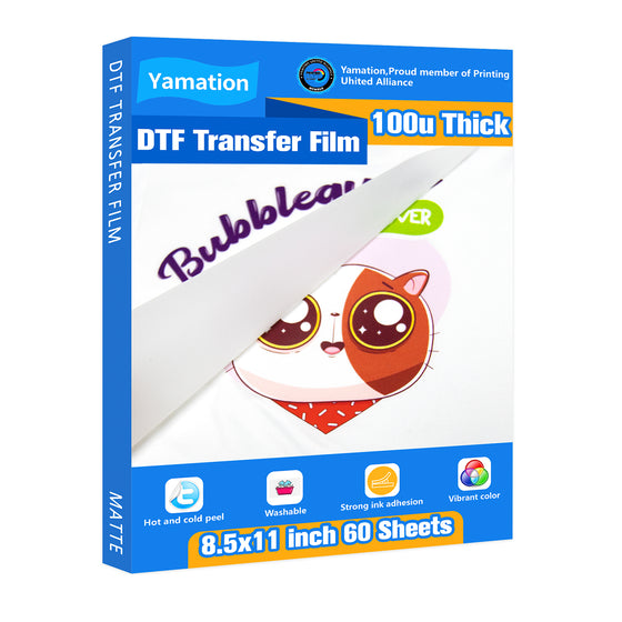 Yamation DTF Film - 100u Thickened (8.5" x 11") - 60 Sheets