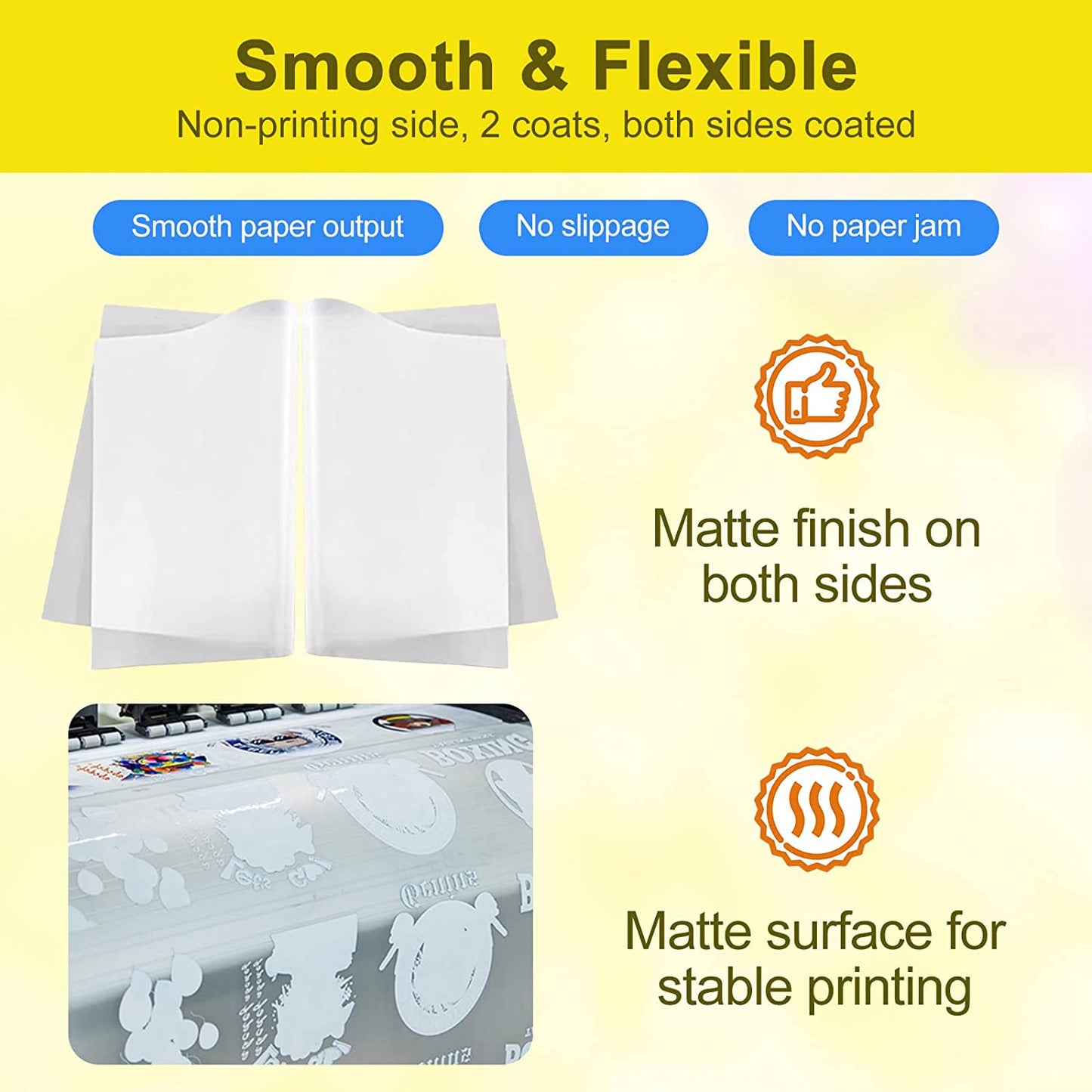 Yamation DTF Film: A4 (8.3" x 11.7") 150 Sheets - Premium Double-Sided - Matte Finish